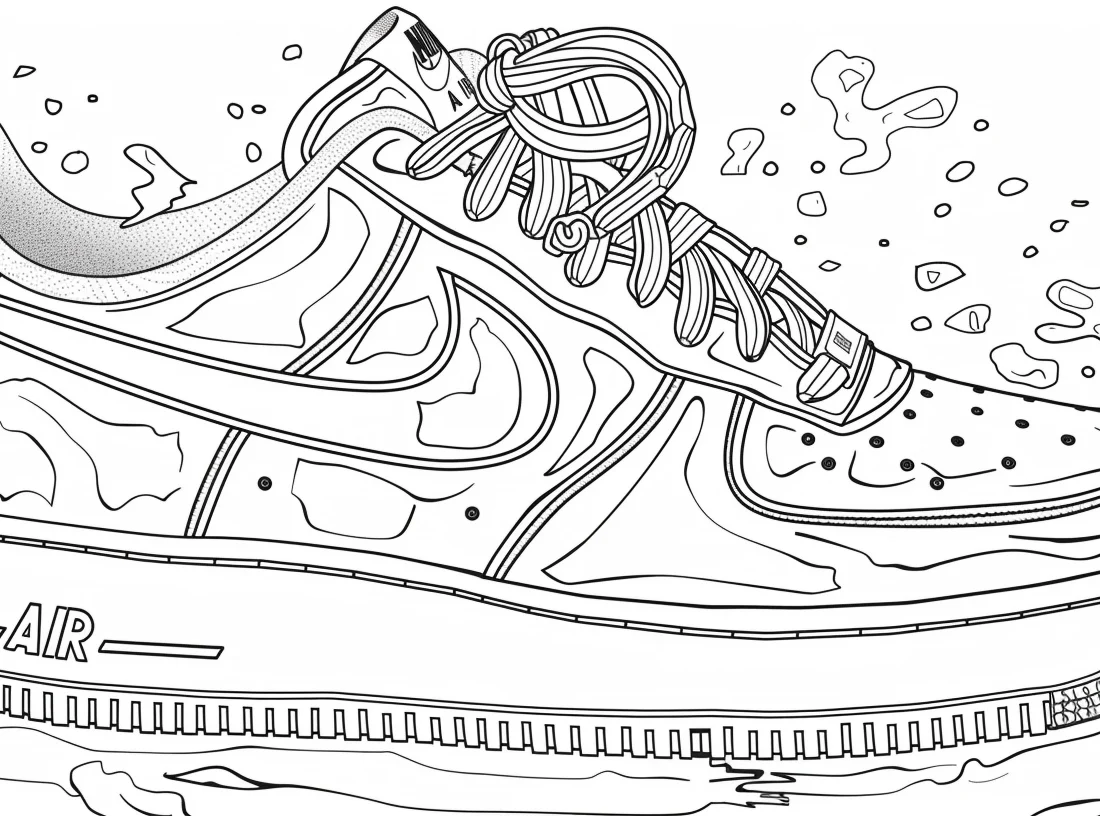 Air Force 1 Coloring Sheet - Mindful Coloring